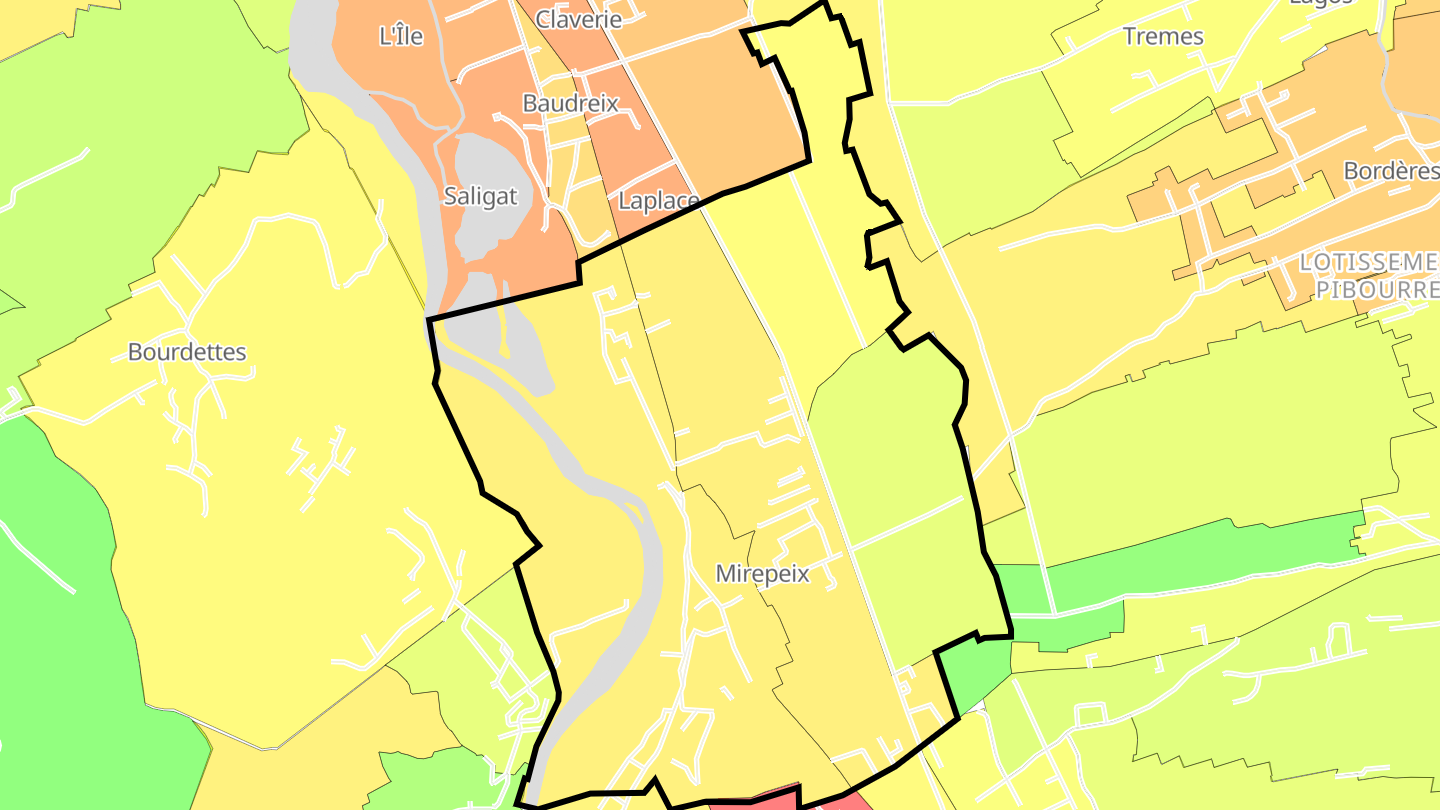 Carte des prix de l'immobilier Mirepeix