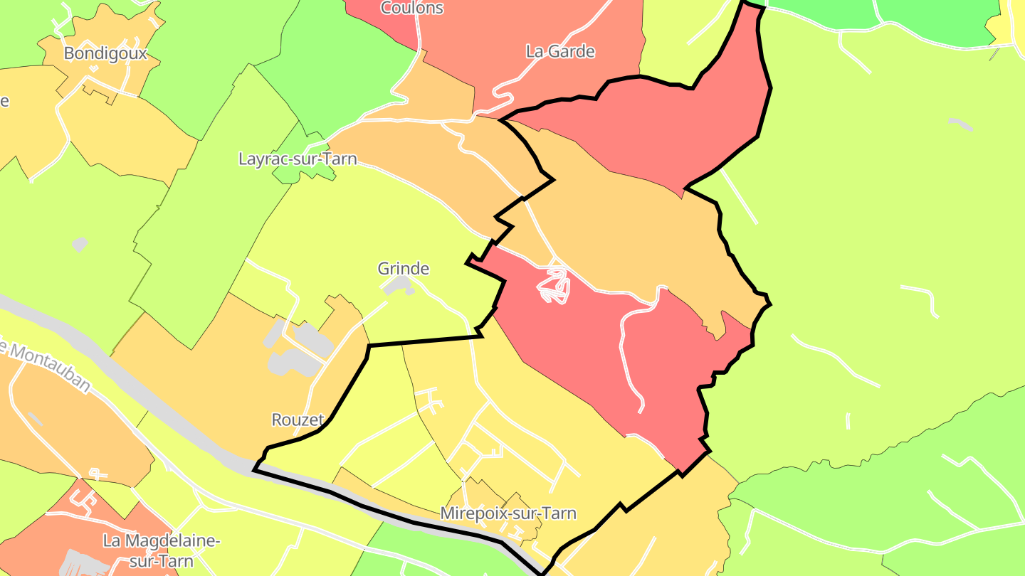 Carte des prix de l'immobilier Mirepoix-sur-Tarn