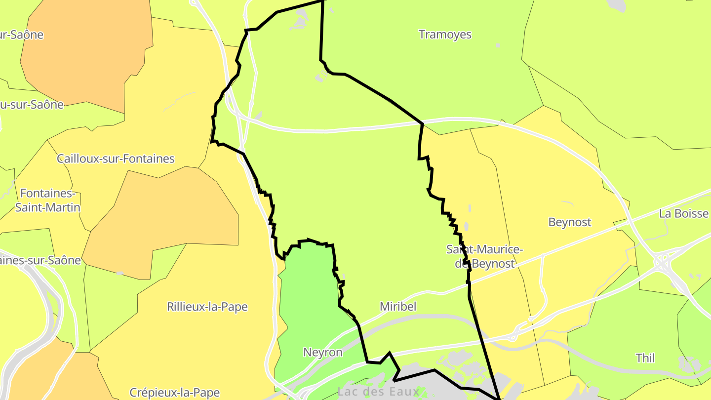Carte des prix de l'immobilier Miribel