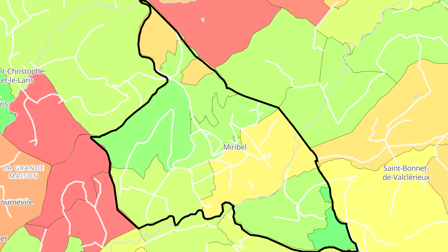 Carte des prix de l'immobilier Miribel