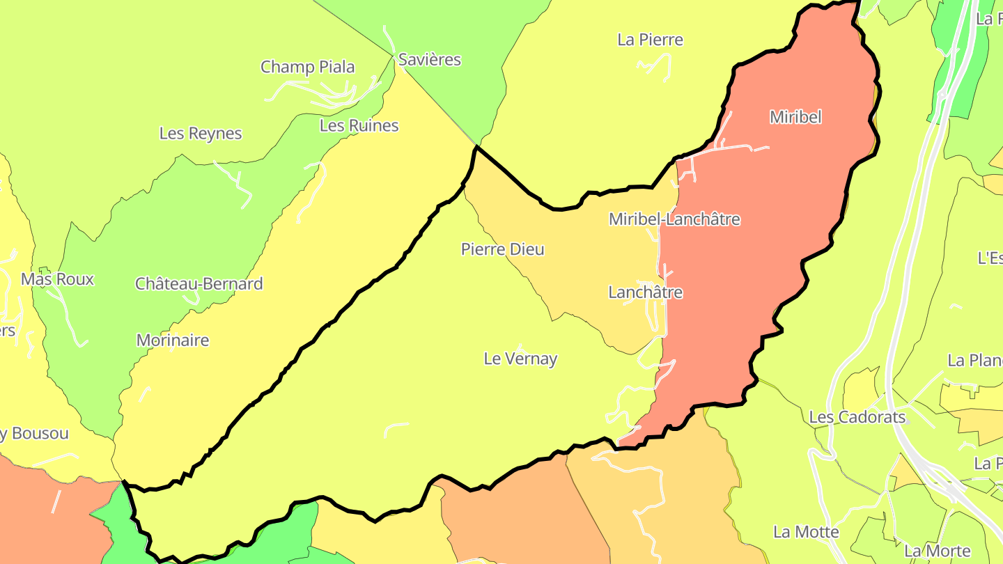 Carte des prix de l'immobilier Miribel-Lanchâtre