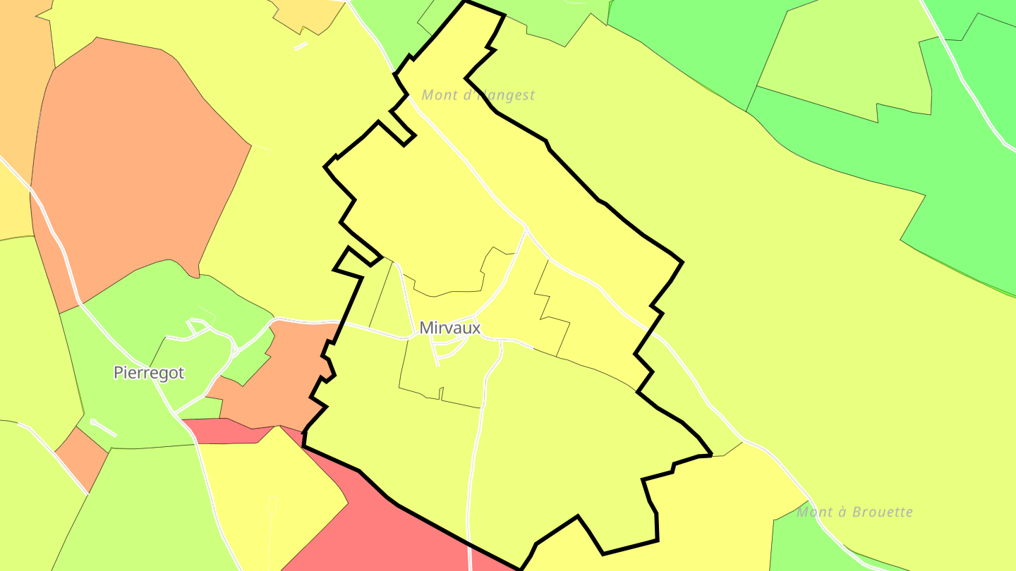 Carte des prix de l'immobilier Mirvaux