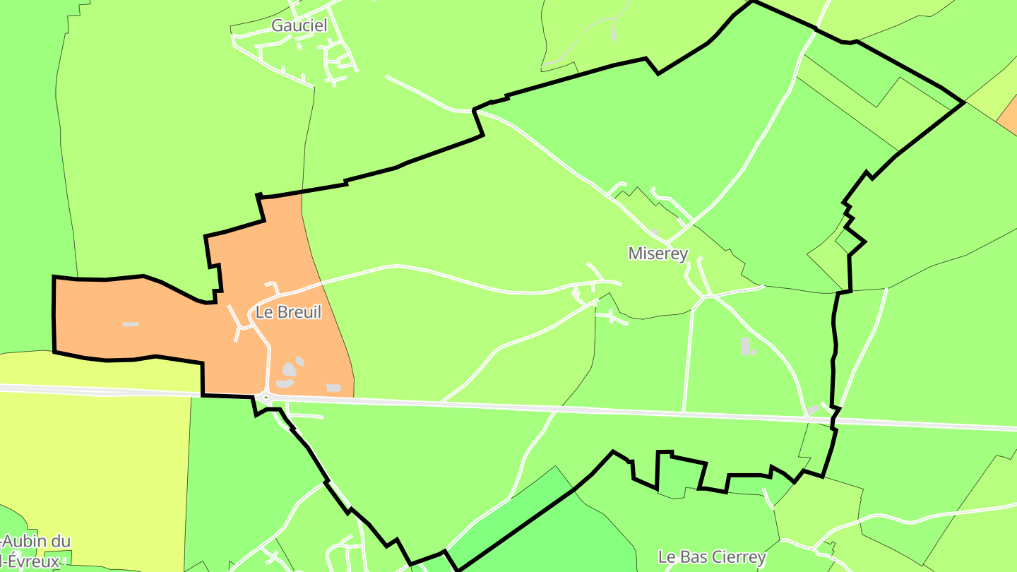 Carte des prix de l'immobilier Miserey