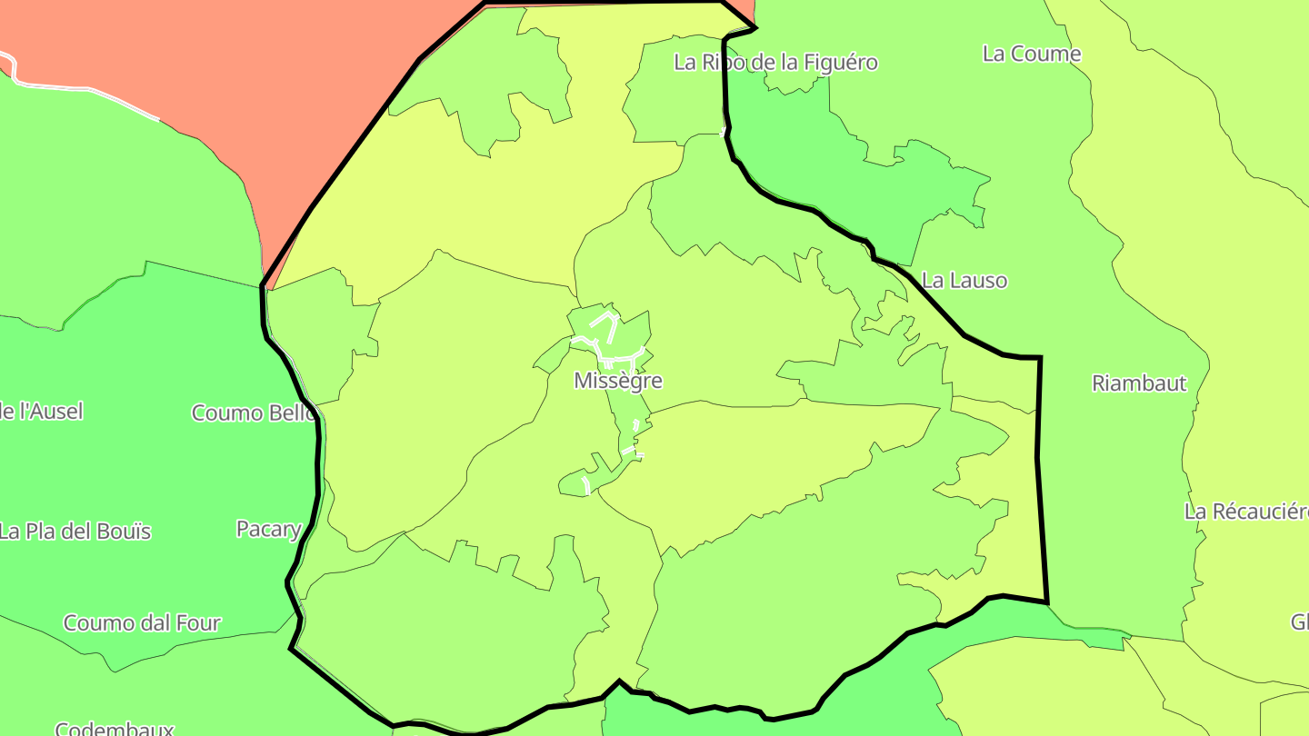 Carte des prix de l'immobilier Missègre
