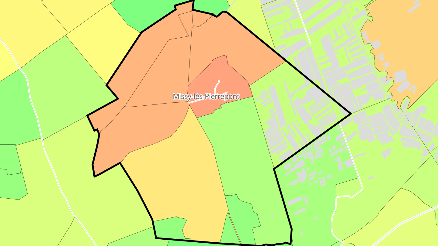 Carte des prix de l'immobilier Missy-lès-Pierrepont