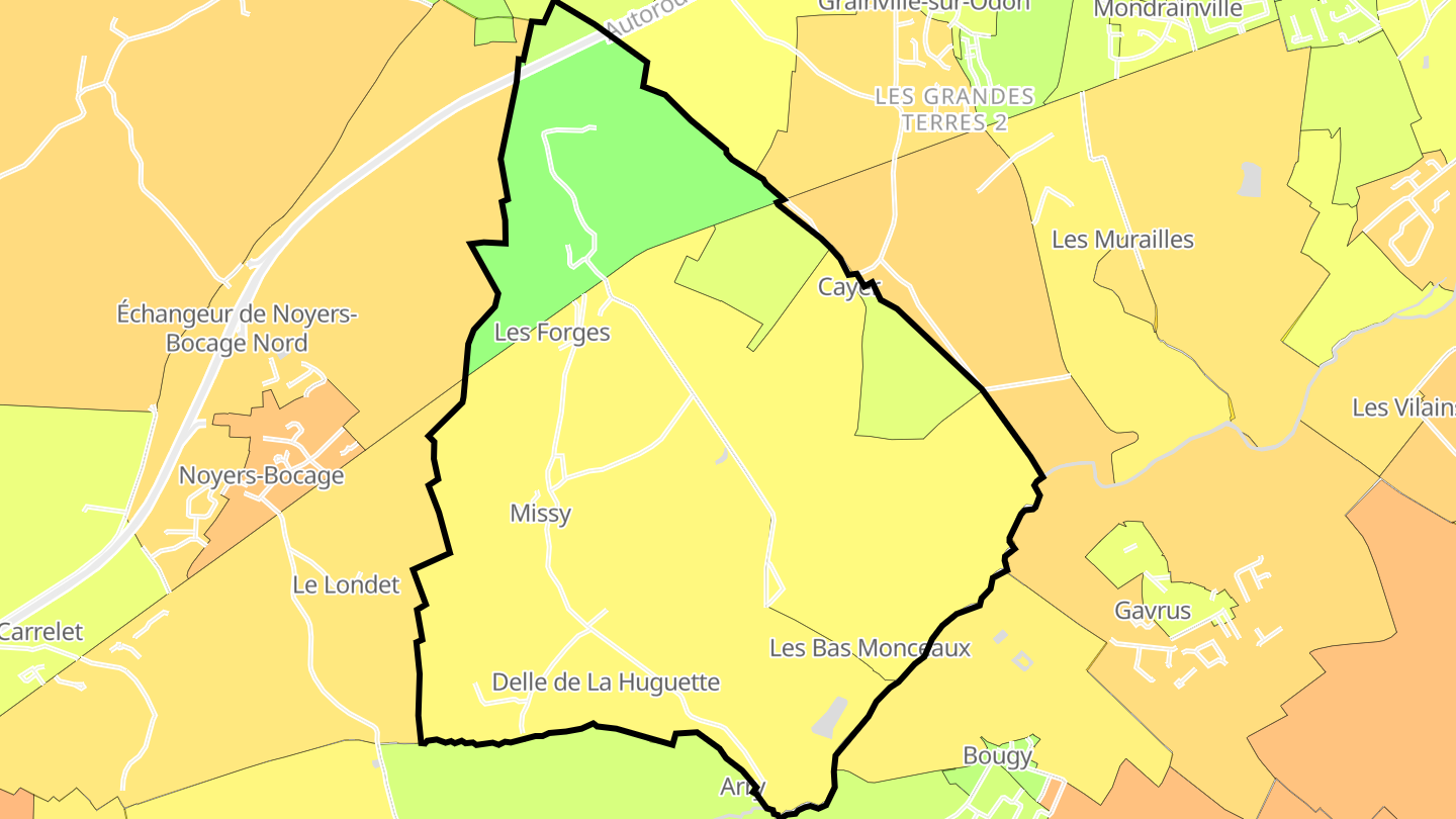 Carte des prix de l'immobilier Missy