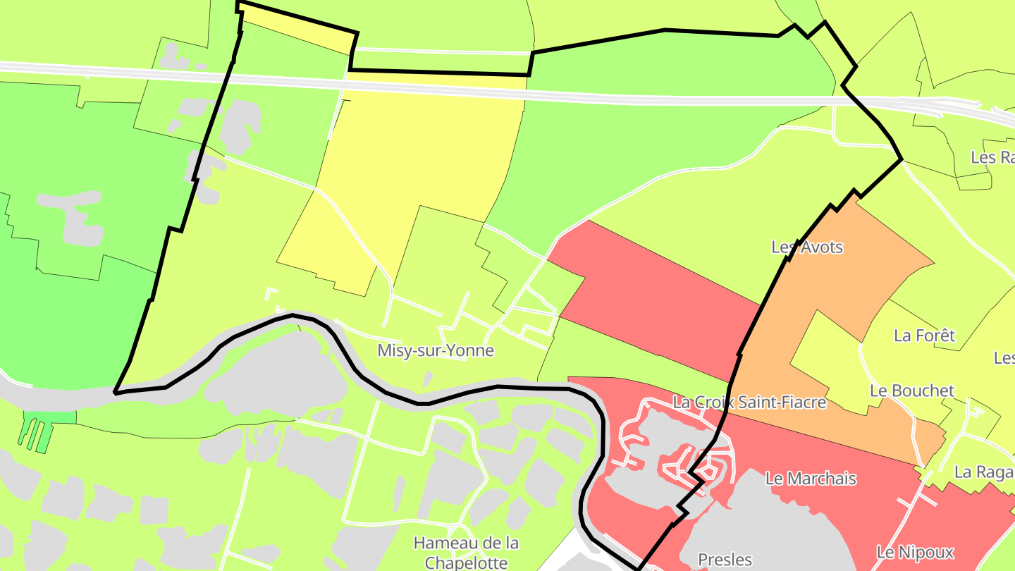 Carte des prix de l'immobilier Misy-sur-Yonne