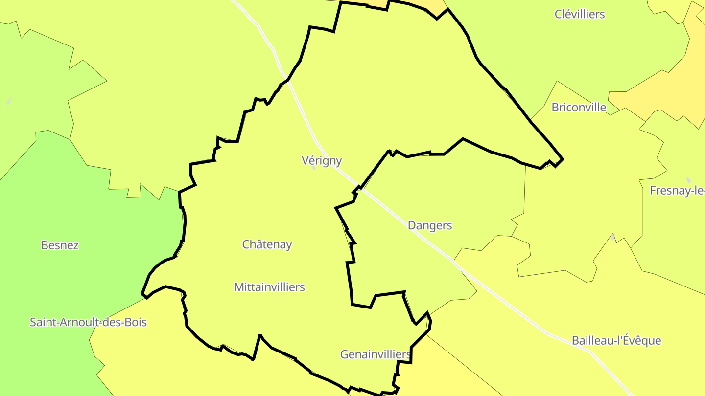 Carte des prix de l'immobilier Mittainvilliers-Vérigny
