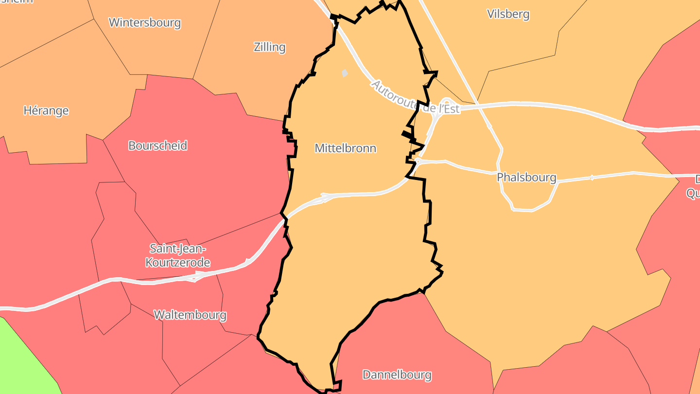 Carte des prix de l'immobilier Mittelbronn