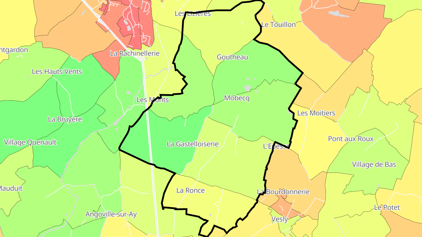Carte des prix de l'immobilier Mobecq
