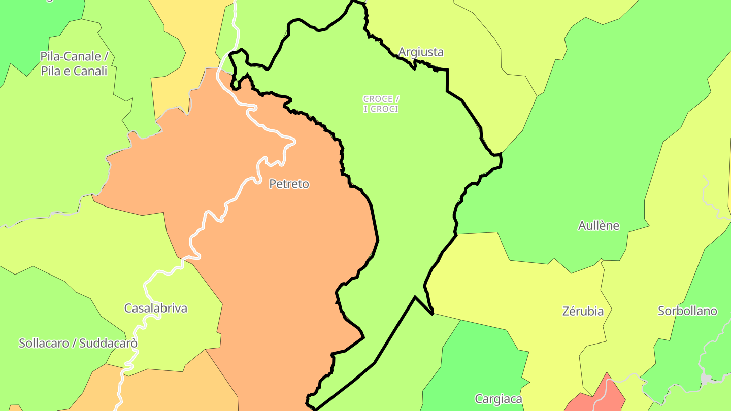 Carte des prix de l'immobilier Moca-Croce