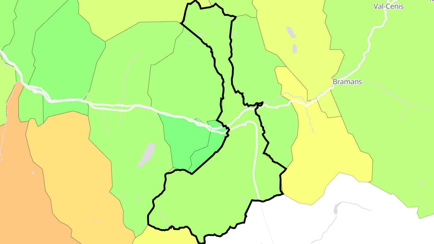 Carte des prix de l'immobilier Modane