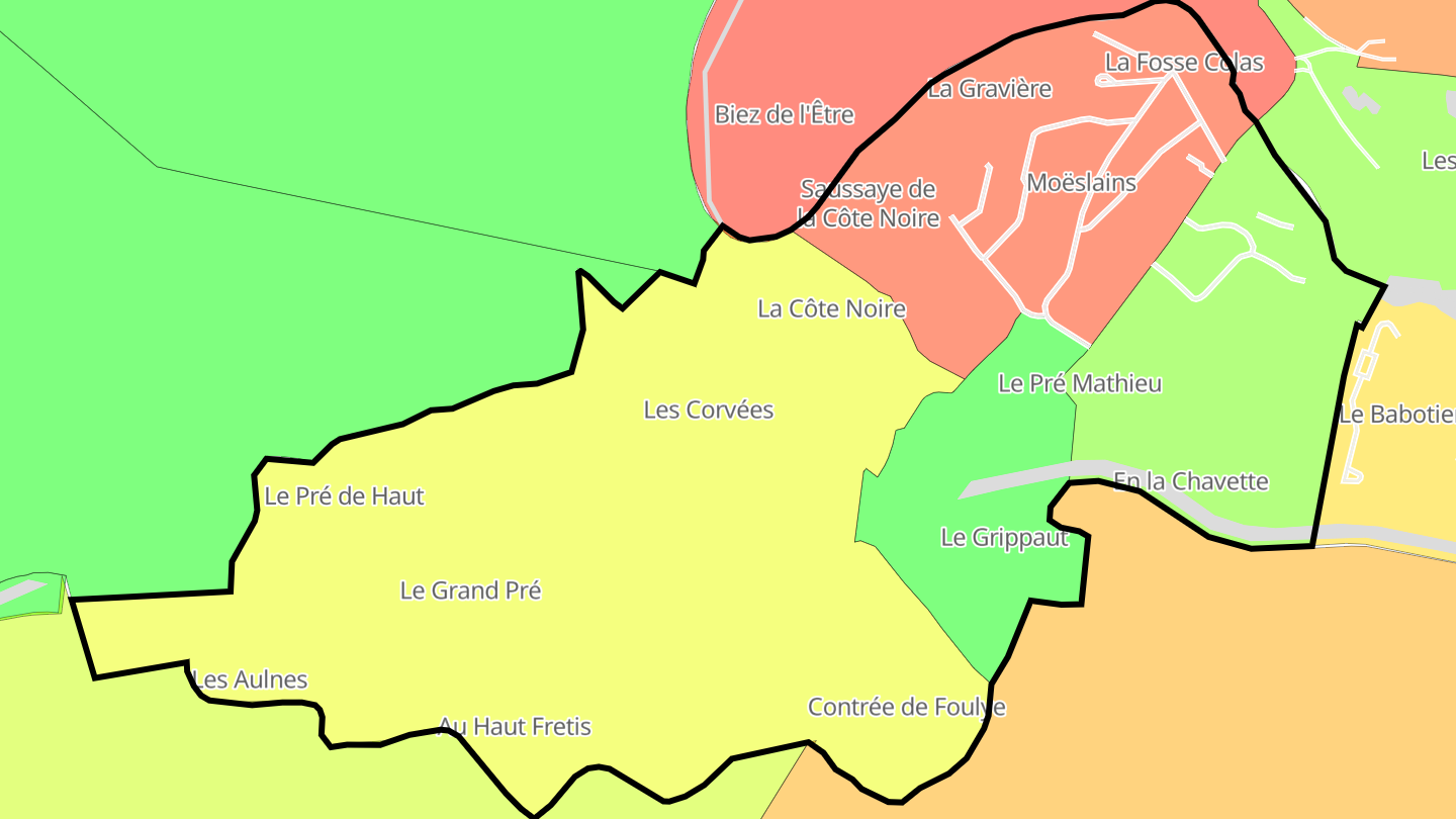 Carte des prix de l'immobilier Moëslains