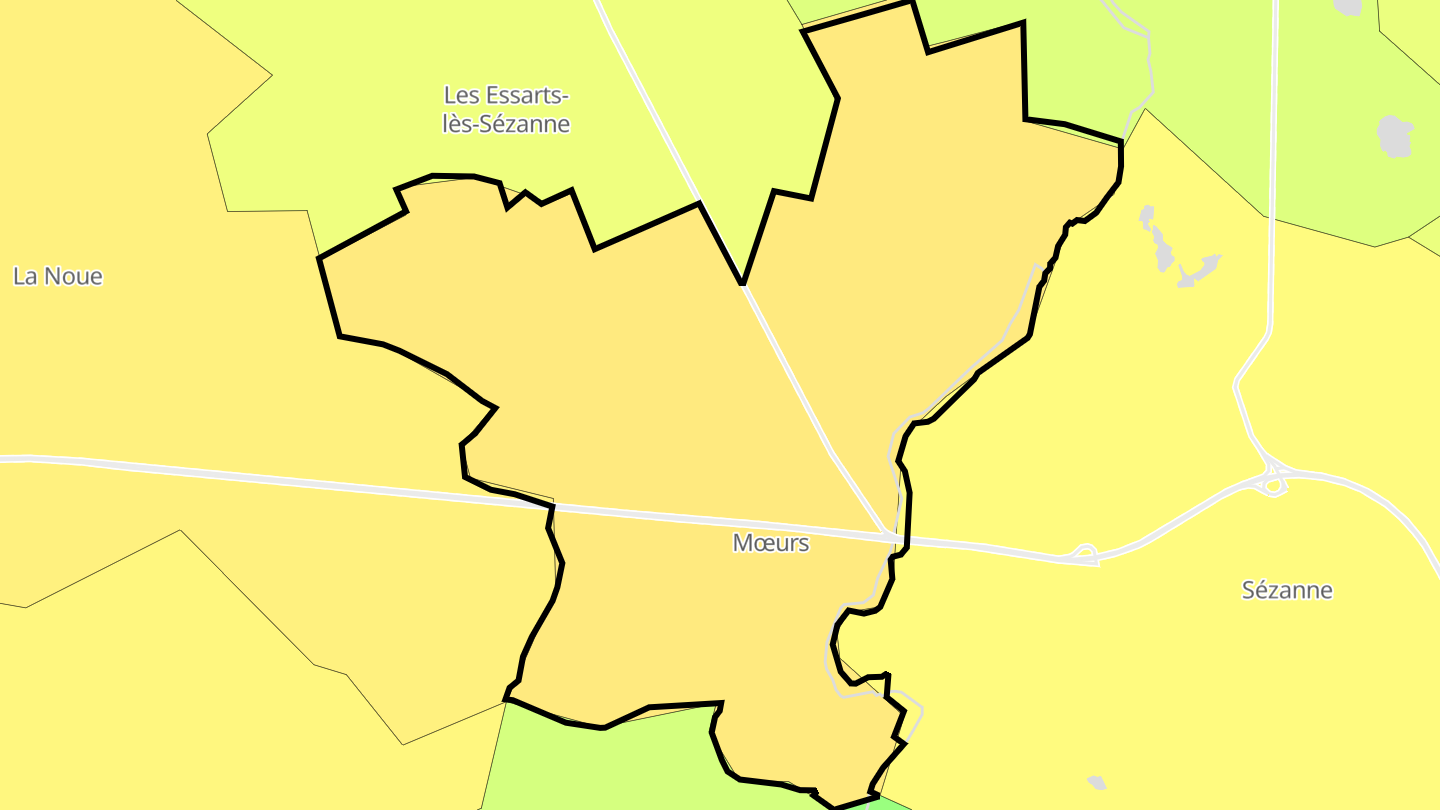 Carte des prix de l'immobilier Mœurs-Verdey