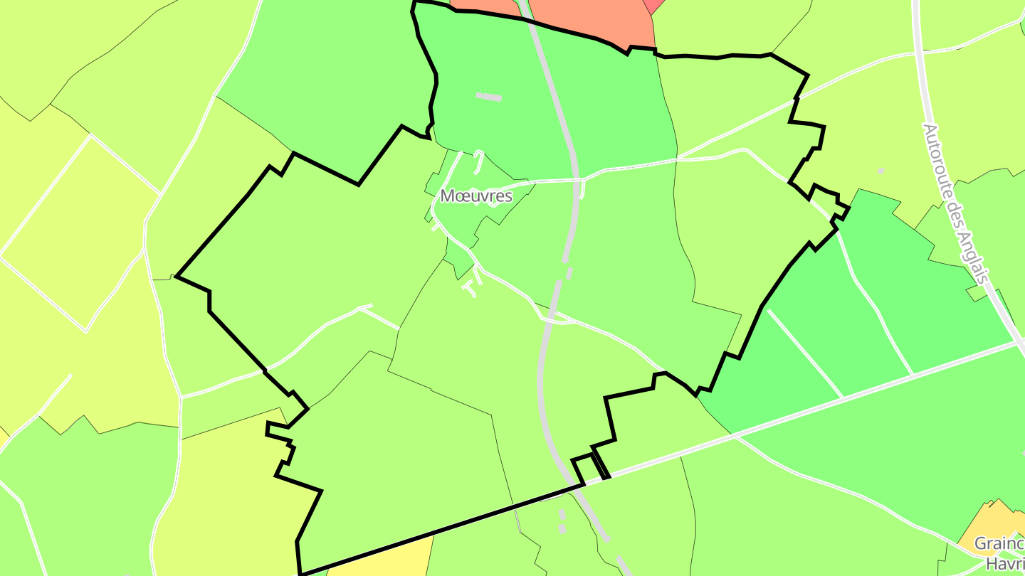 Carte des prix de l'immobilier Mœuvres