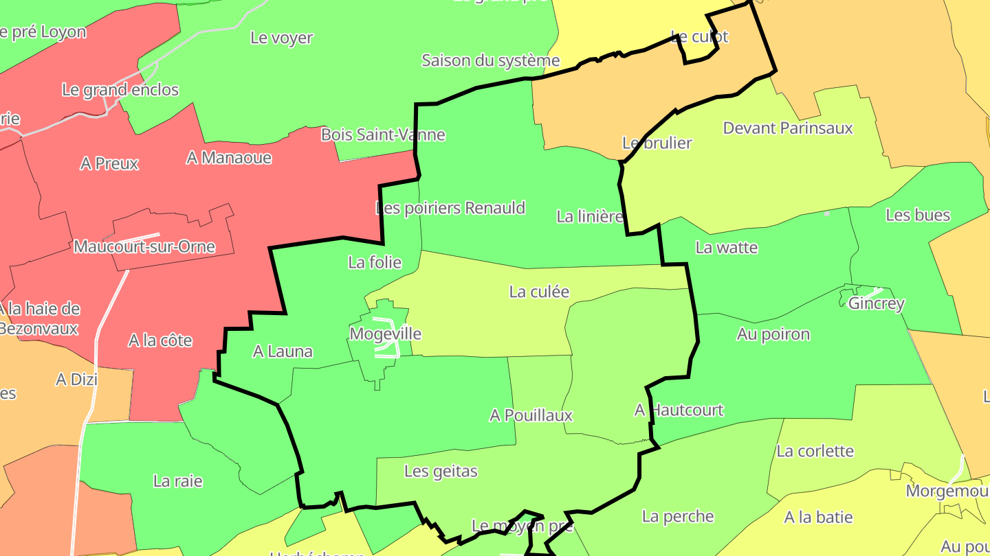 Carte des prix de l'immobilier Mogeville