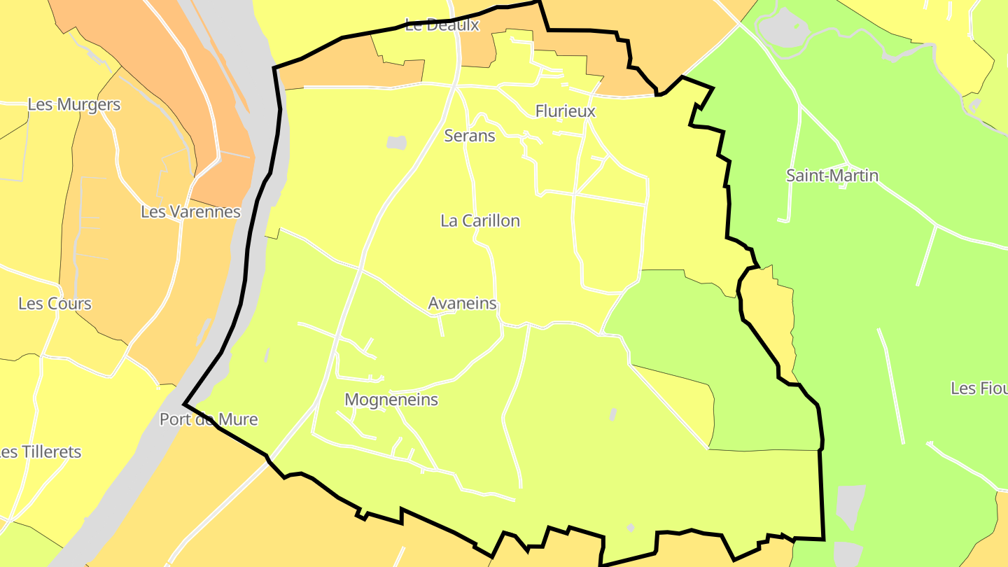 Carte des prix de l'immobilier Mogneneins