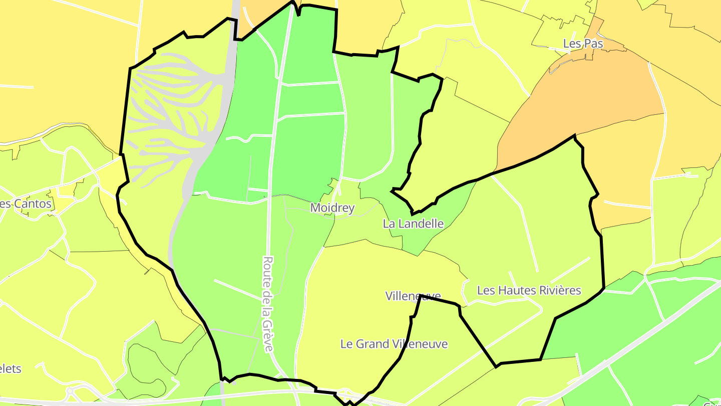 Carte des prix de l'immobilier Moidrey