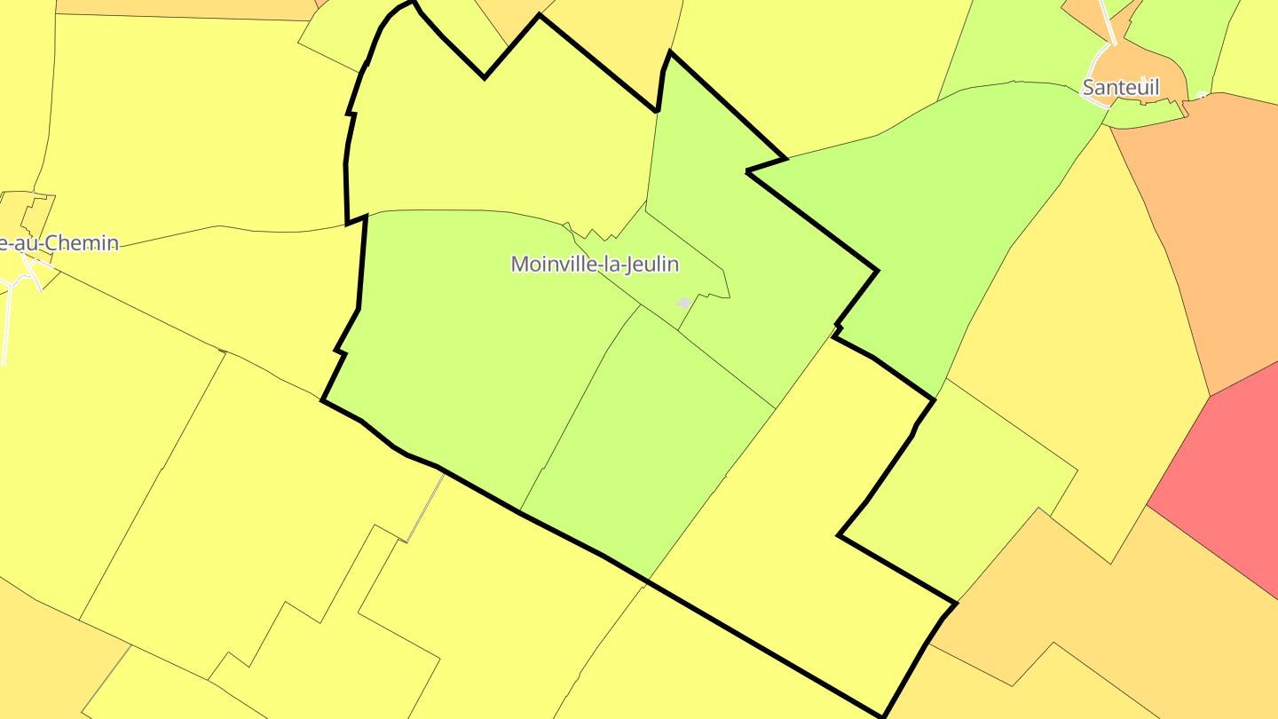 Carte des prix de l'immobilier Moinville-la-Jeulin
