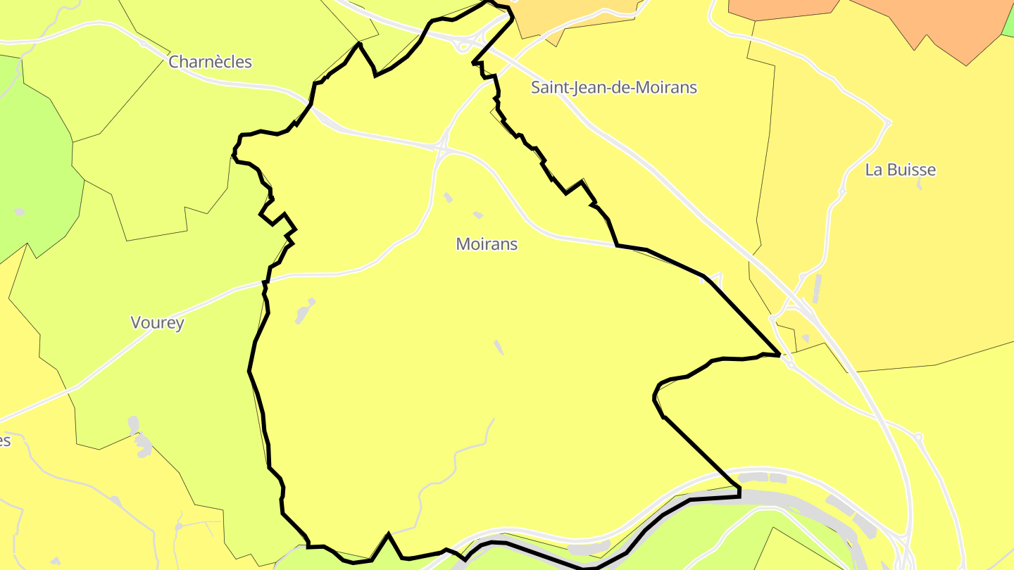 Carte des prix de l'immobilier Moirans