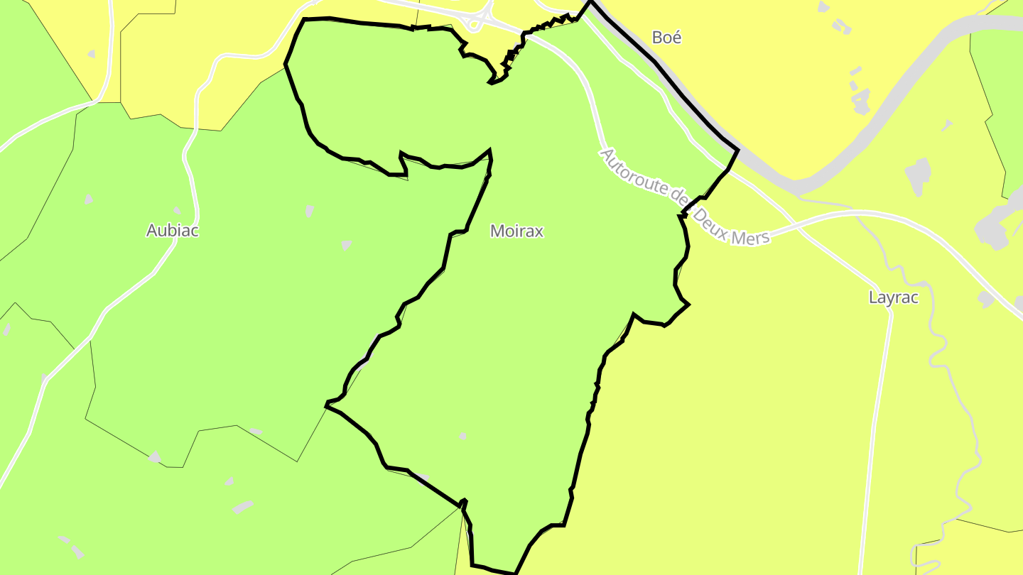 Carte des prix de l'immobilier Moirax