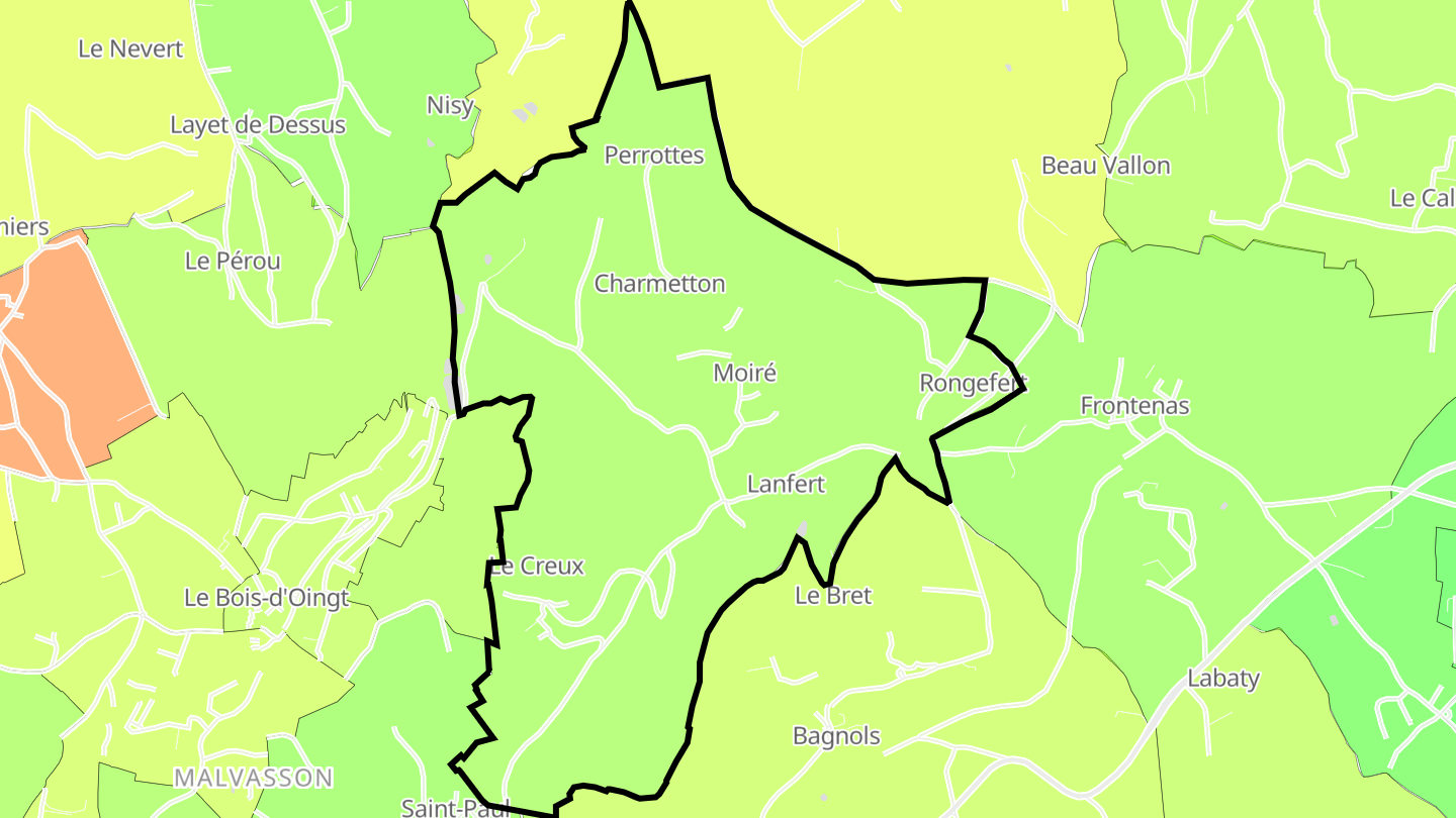 Carte des prix de l'immobilier Moiré