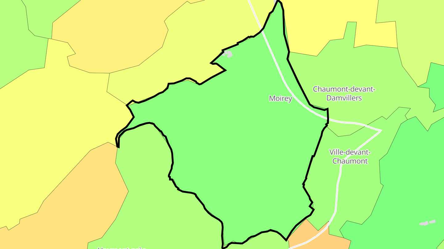 Carte des prix de l'immobilier Moirey-Flabas-Crépion