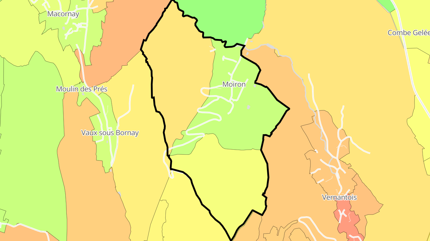 Carte des prix de l'immobilier Moiron