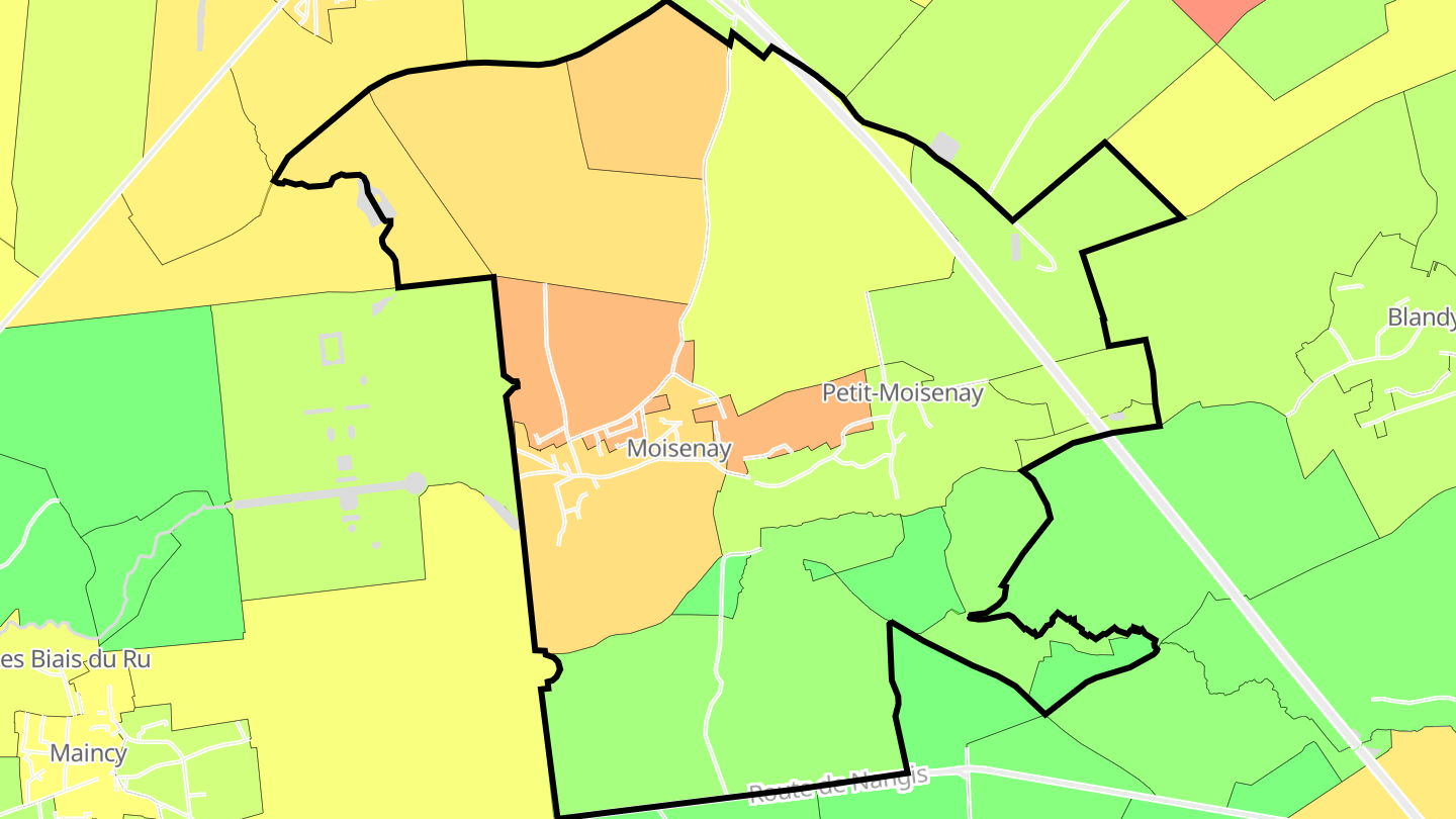 Carte des prix de l'immobilier Moisenay