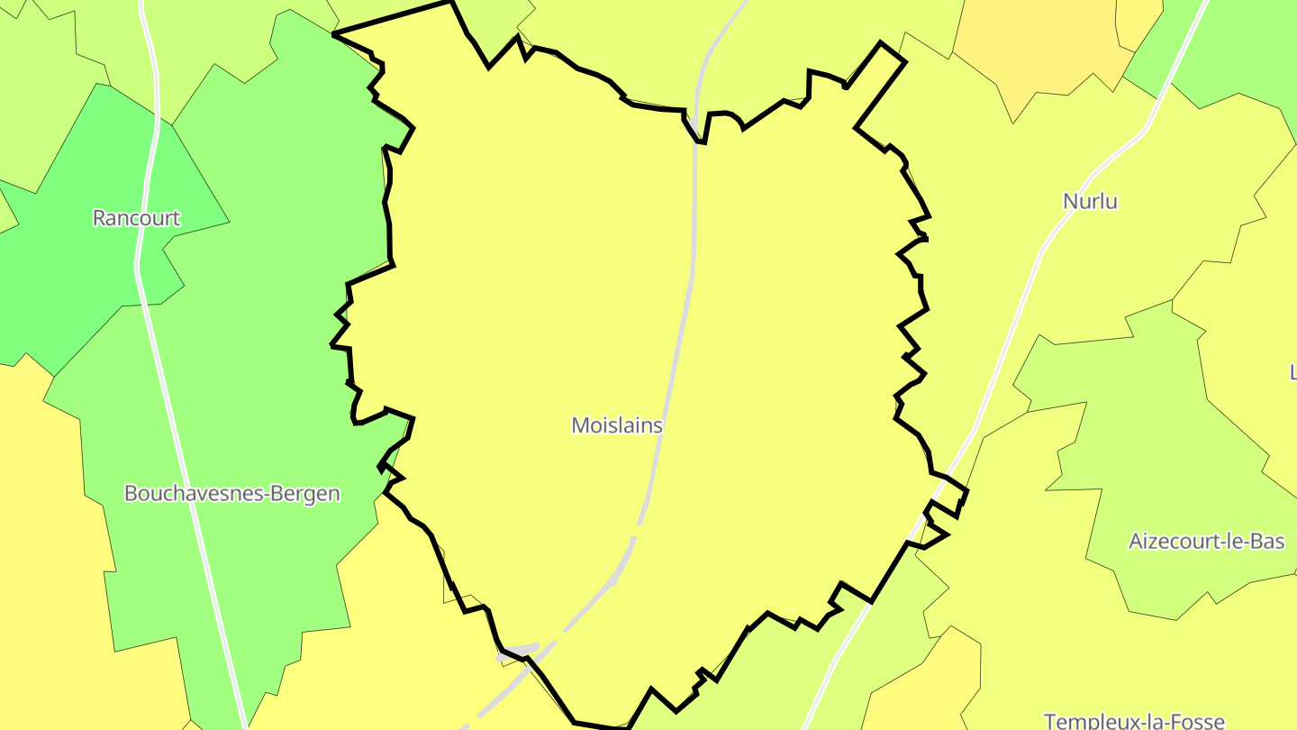 Carte des prix de l'immobilier Moislains
