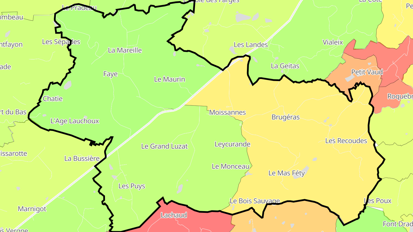 Carte des prix de l'immobilier Moissannes