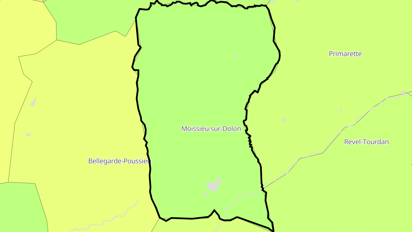 Carte des prix de l'immobilier Moissieu-sur-Dolon