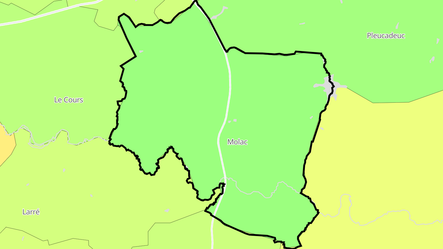 Carte des prix de l'immobilier Molac