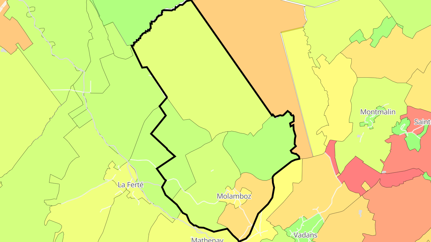 Carte des prix de l'immobilier Molamboz