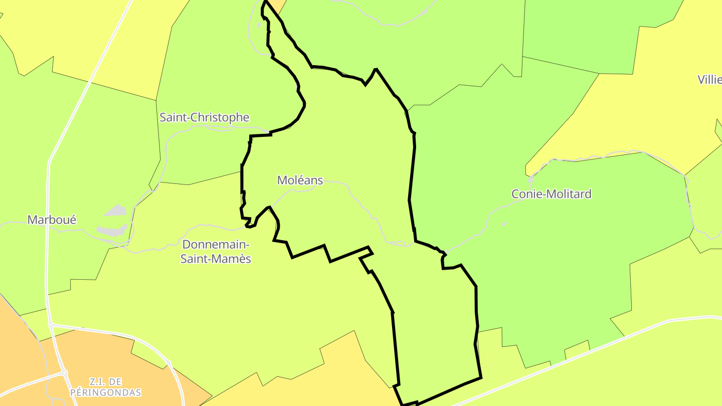Carte des prix de l'immobilier Moléans