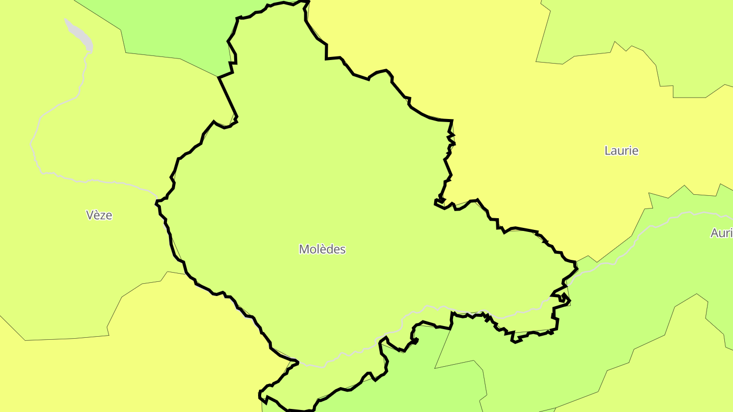 Carte des prix de l'immobilier Molèdes