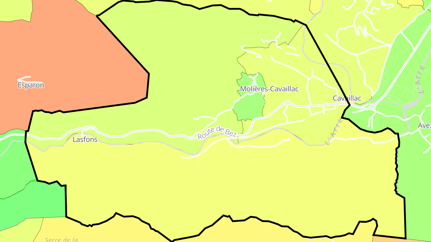 Carte des prix de l'immobilier Molières-Cavaillac