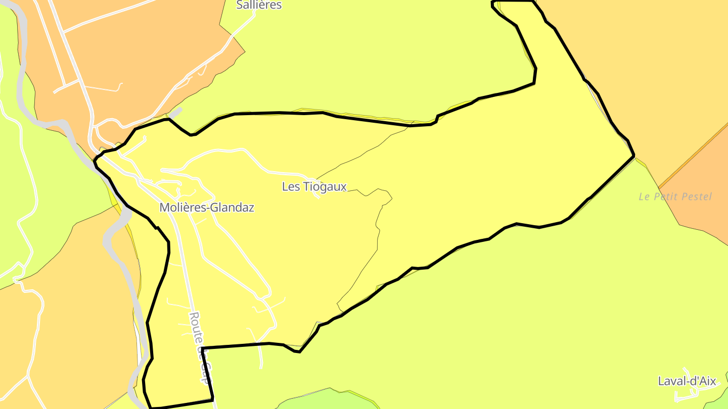 Carte des prix de l'immobilier Molières-Glandaz
