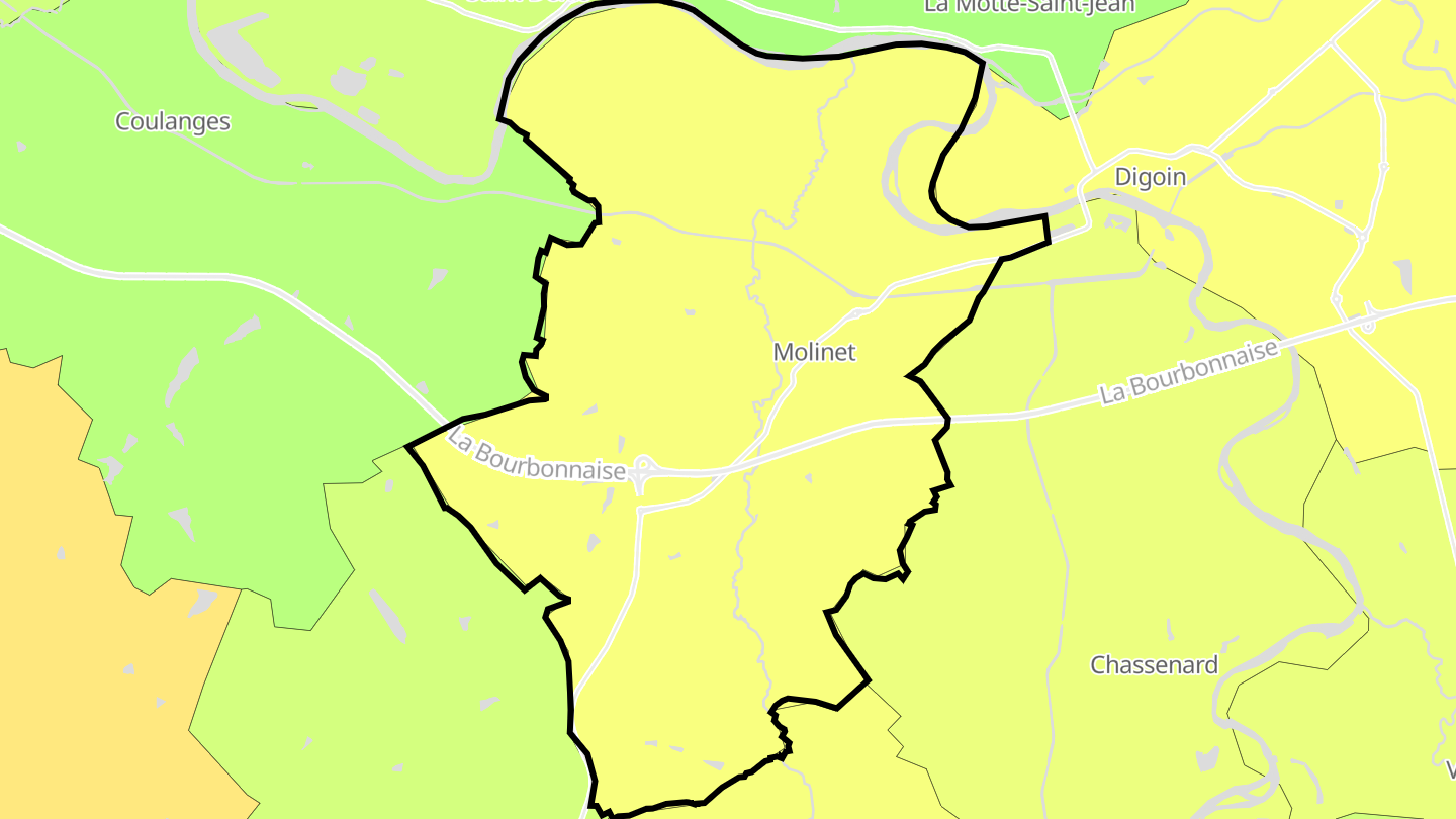 Carte des prix de l'immobilier Molinet