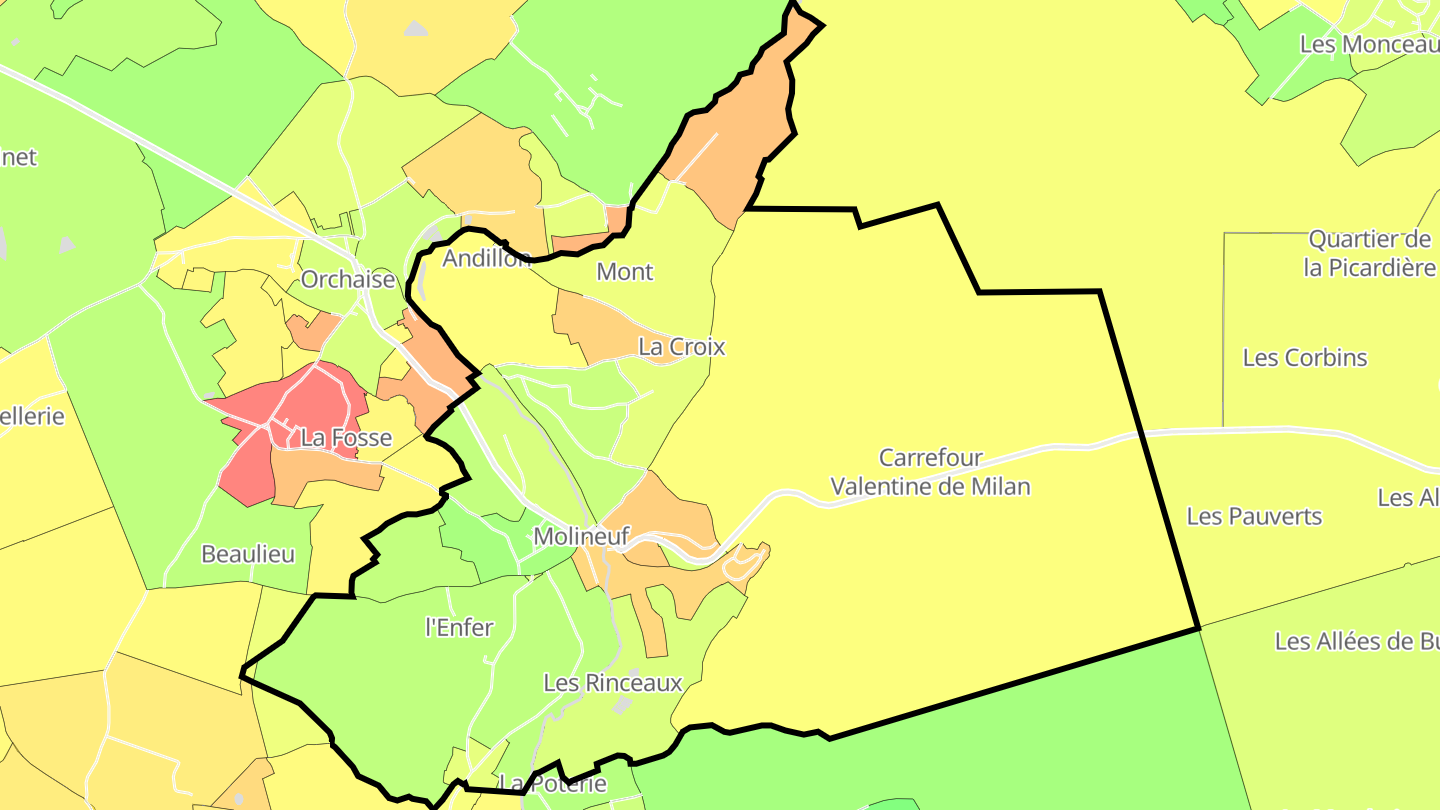 Carte des prix de l'immobilier Molineuf