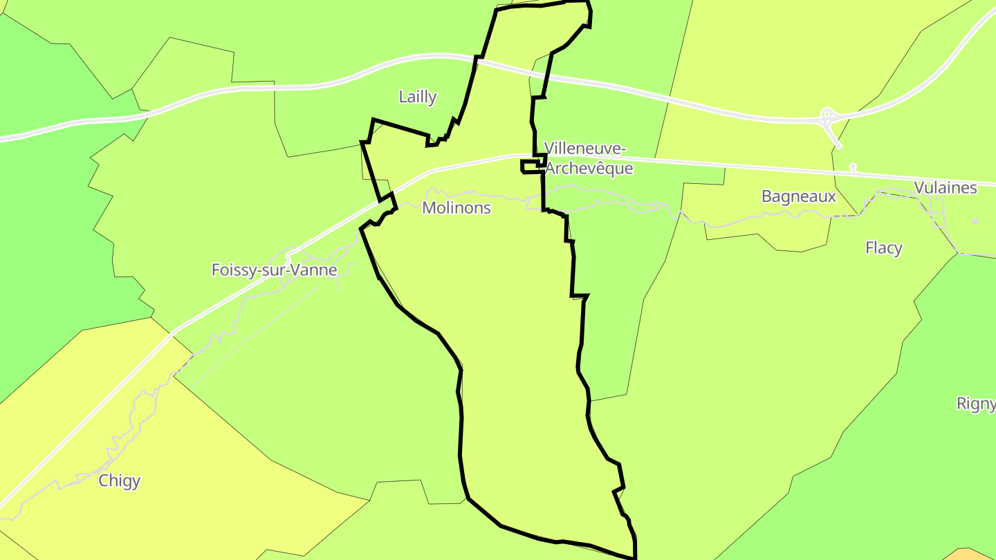 Carte des prix de l'immobilier Molinons
