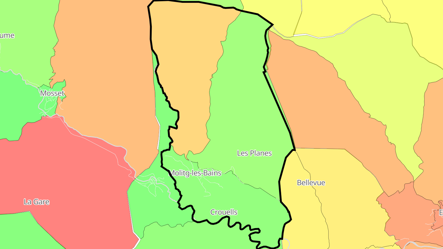 Carte des prix de l'immobilier Molitg-les-Bains