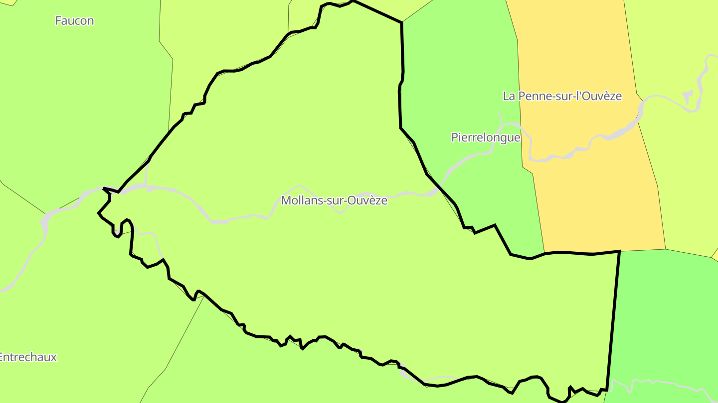 Carte des prix de l'immobilier Mollans-sur-Ouvèze