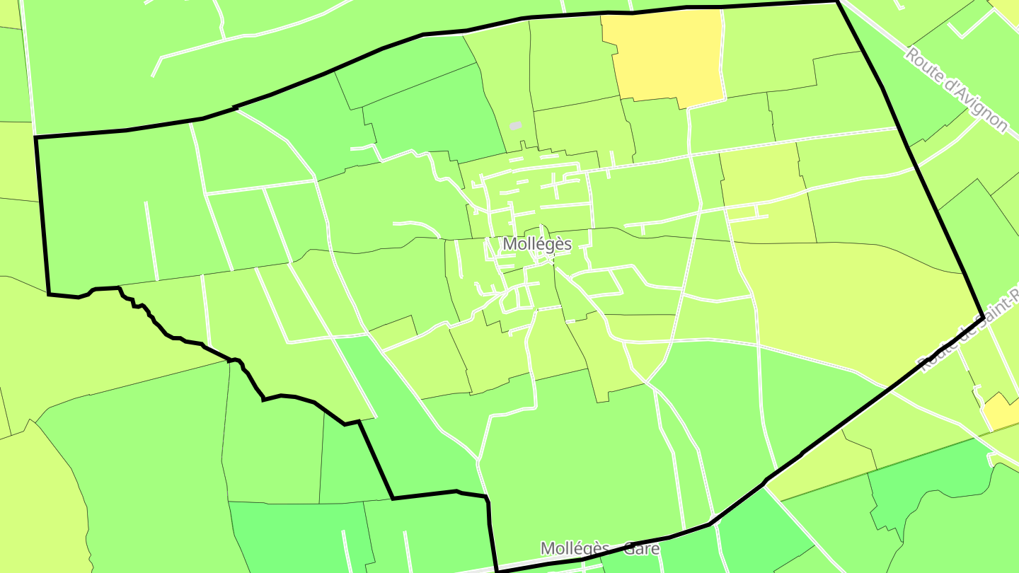 Carte des prix de l'immobilier Mollégès