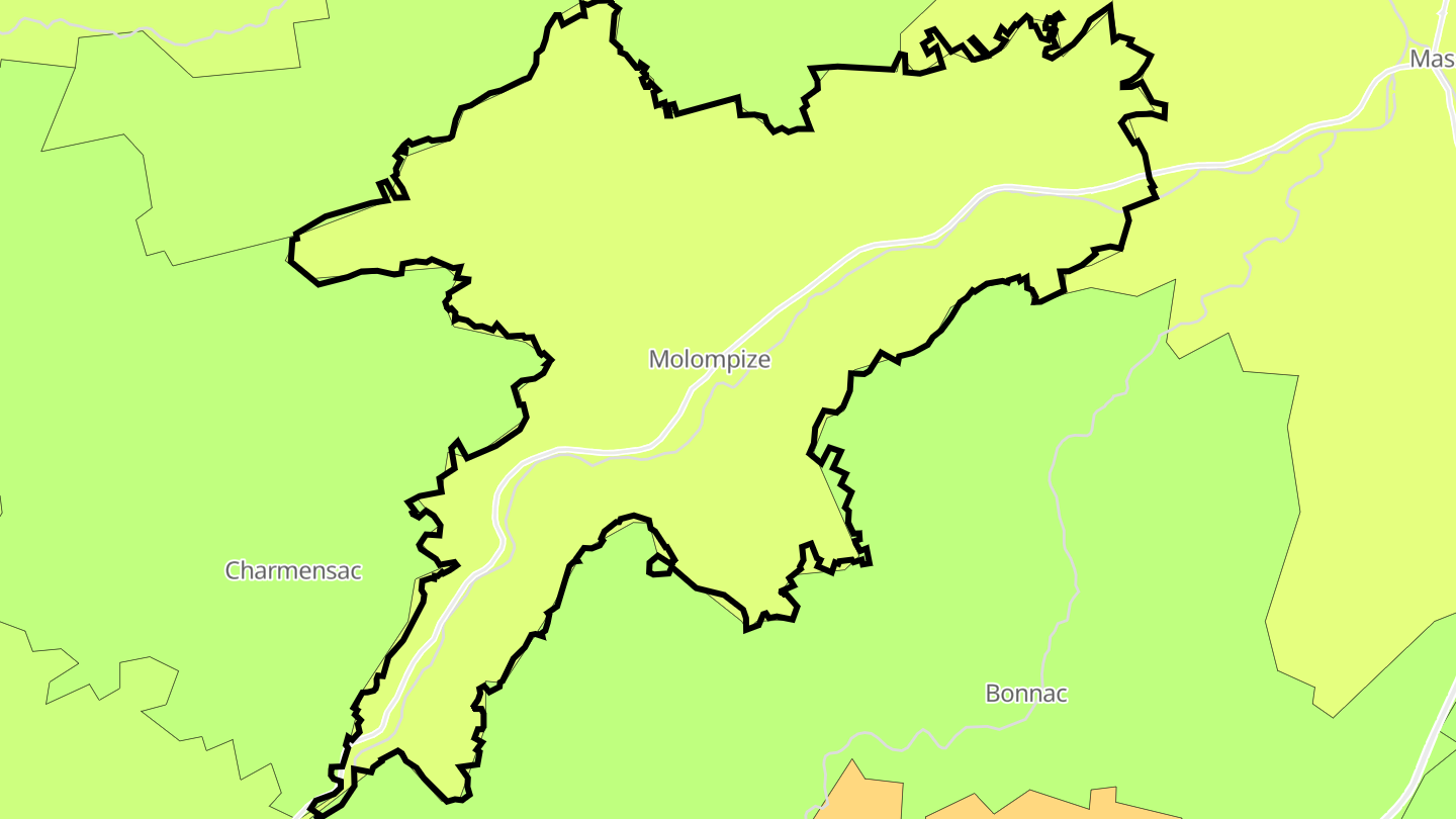 Carte des prix de l'immobilier Molompize