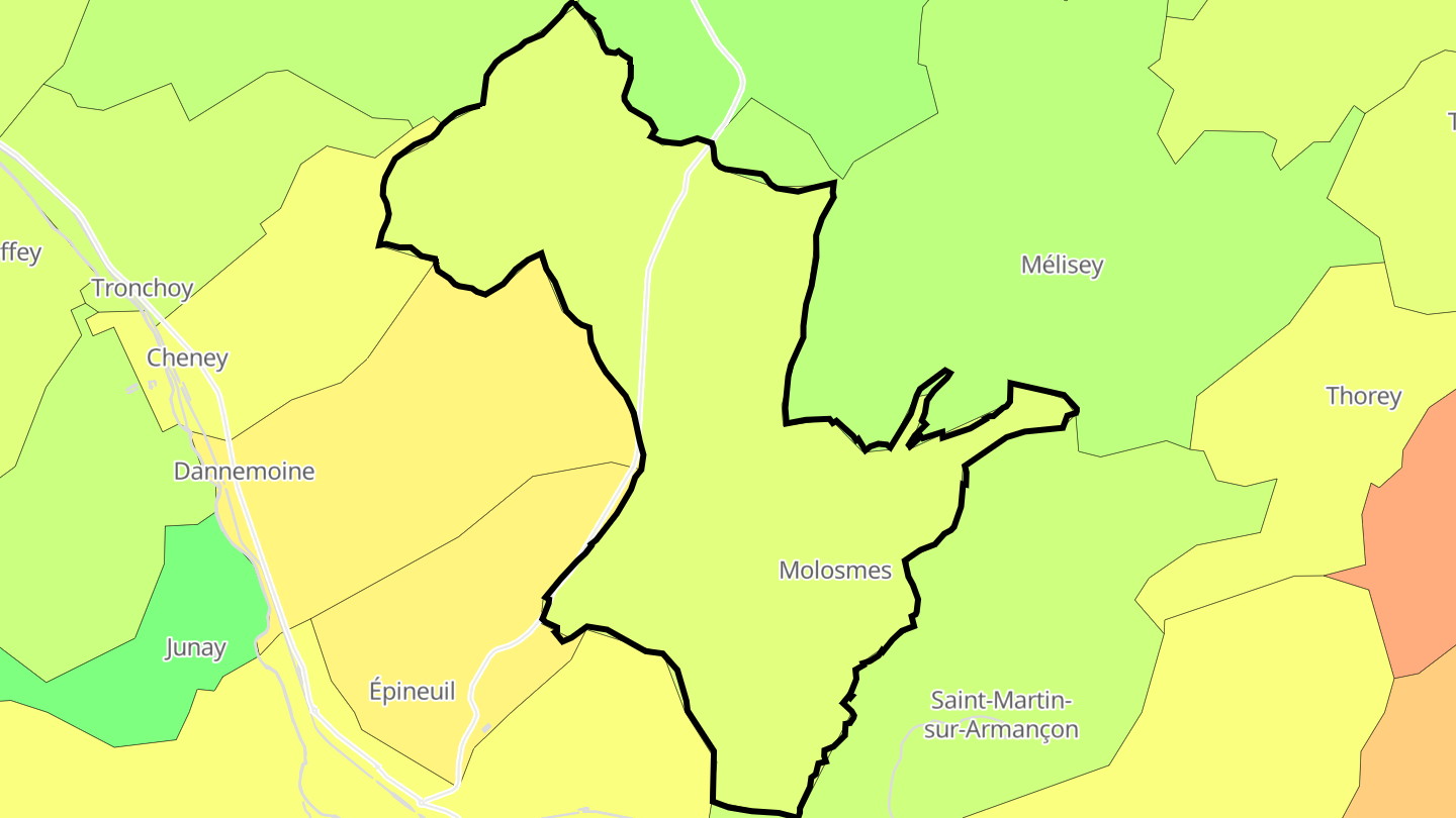 Carte des prix de l'immobilier Molosmes