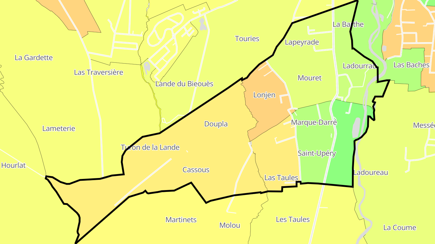 Carte des prix de l'immobilier Momères