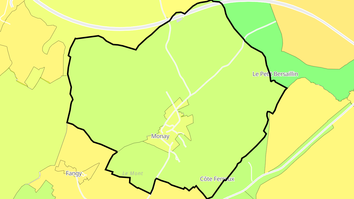 Carte des prix de l'immobilier Monay