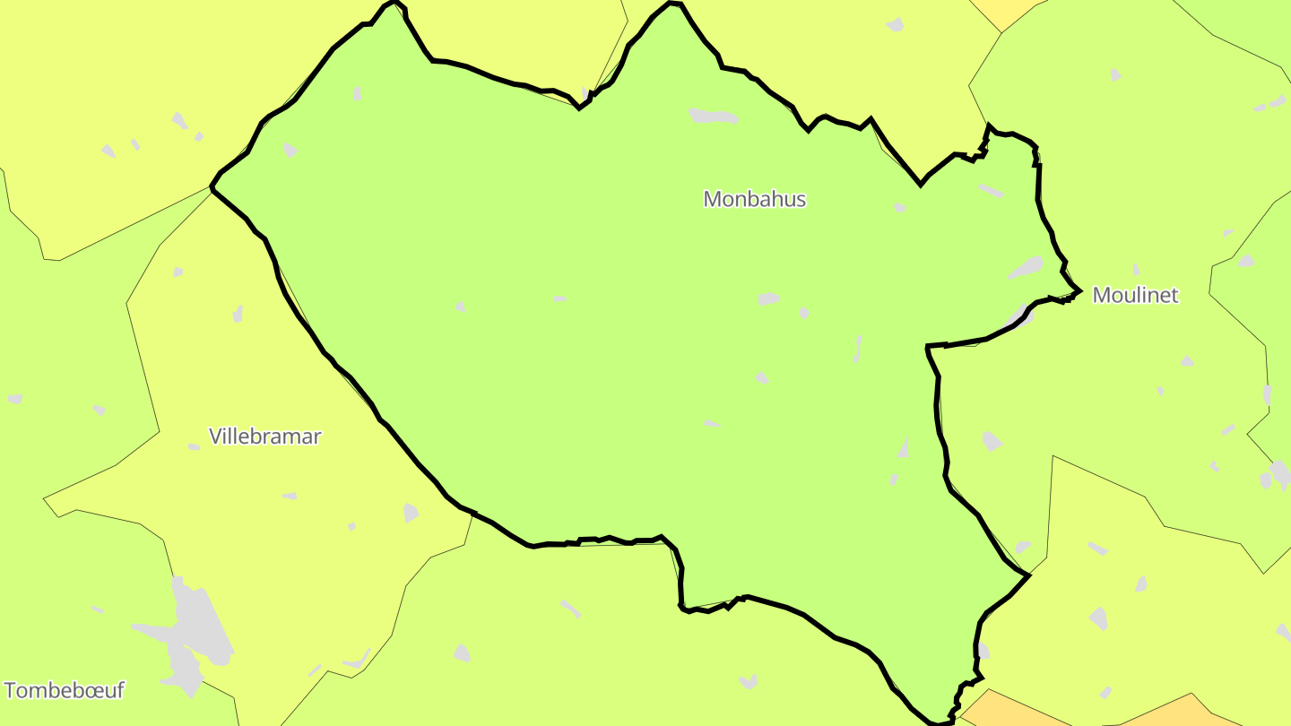 Carte des prix de l'immobilier Monbahus