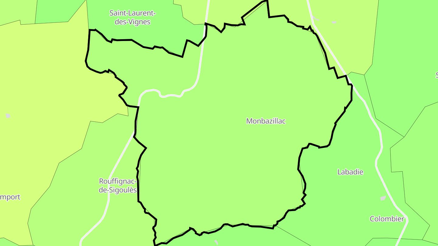 Carte des prix de l'immobilier Monbazillac